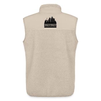 Hong Kong Skyline Souvenir Asie Bouddha Cadeau Om - Veste sans manches sherpa unisexe Stanley/Stella - beige - Dos - AI Model Male 178 light (178cm)