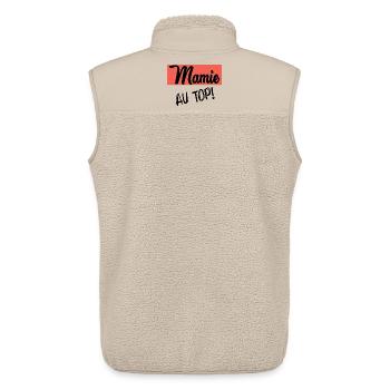 MAMIE. FÊTE DES MÈRES. BONNE FÊTE MAMIE. JE T'AIME - Veste sans manches sherpa unisexe Stanley/Stella - beige - Dos - AI Model Male 178 light (178cm)