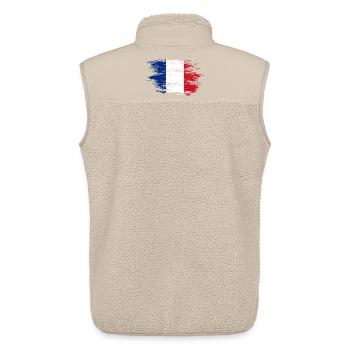 Frankreich Flagge used - Unisex Sherpaweste von Stanley/Stella - Beige - Hinten - AI Model Male 178 light (178cm)
