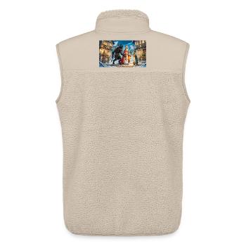 Nikolaus und Krampus beginnen eine Tradition - Unisex Sherpaweste von Stanley/Stella - Beige - Hinten - AI Model Male 178 light (178cm)