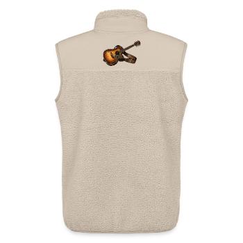 Akustikgitarre – Rustikale Vintage Musik Kunst - Unisex Sherpaweste von Stanley/Stella - Beige - Hinten - AI Model Male 178 light (178cm)