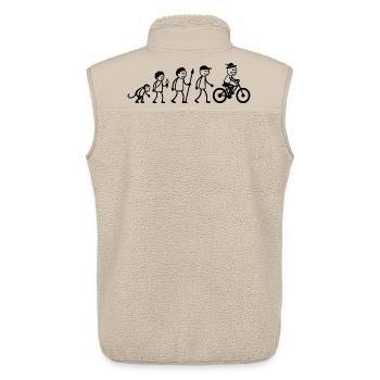  MTB-Bike Mountainbiker Strichmänchen Mountainbike - Unisex Sherpaweste von Stanley/Stella - Beige - Hinten - AI Model Male 178 light (178cm)