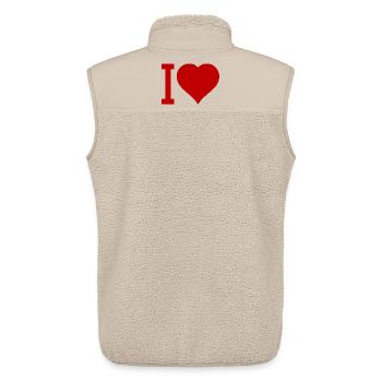 Ich liebe Herz-Icon Typografie - Unisex Sherpaweste von Stanley/Stella - Beige - Hinten - AI Model Male 178 light (178cm)