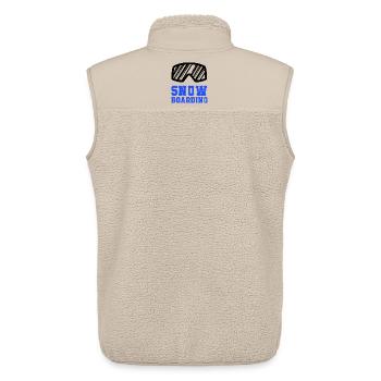 Snowboard Schriftzug Blau - Unisex Sherpaweste von Stanley/Stella - Beige - Hinten - AI Model Male 178 light (178cm)
