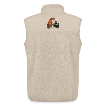 Pferd und Katze spielen Klavier - Unisex Sherpaweste von Stanley/Stella - Beige - Hinten - AI Model Male 178 light (178cm)