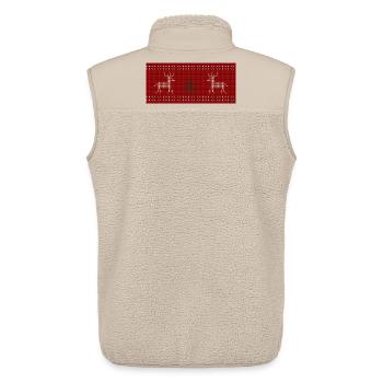 Rentier-Weihnachtsstrick Print - Unisex Sherpaweste von Stanley/Stella - Beige - Hinten - AI Model Male 178 light (178cm)