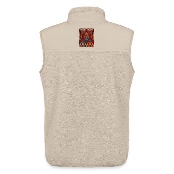 Weihnachtspiralmuster mit Raben Silhouette  - Unisex Sherpaweste von Stanley/Stella - Beige - Hinten - AI Model Male 178 light (178cm)