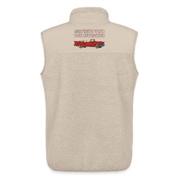 Cruisin ins Wochenende Retro-Auto 50er - Unisex Sherpaweste von Stanley/Stella - Beige - Hinten - AI Model Male 178 light (178cm)