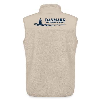 Rubjerg Knude – Leuchtturm und Dünen in Navy - Unisex Sherpaweste von Stanley/Stella - Beige - Hinten - AI Model Male 178 light (178cm)