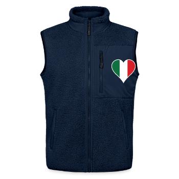 Coeur d'Italie avec cadre blanc - Veste sans manches sherpa unisexe Stanley/Stella - marine - Devant - AI Model Female 172 light (172cm) & AI Model Male 178 light (178cm)