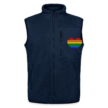 Herz - Regenbogen - Unisex Sherpaweste von Stanley/Stella - Navy - Vorne - AI Model Female 172 light (172cm) & AI Model Male 178 light (178cm)