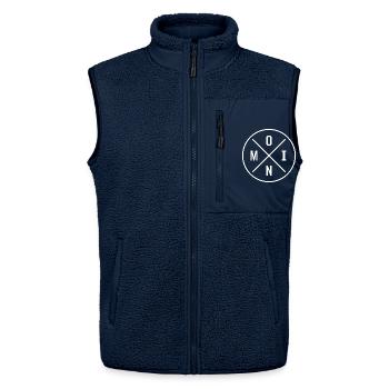 Moin - Unisex Sherpaweste von Stanley/Stella - Navy - Vorne - AI Model Female 172 light (172cm) & AI Model Male 178 light (178cm)