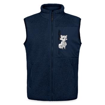 Busy Fox - Unisex Sherpa Gilet by Stanley/Stella - navy - Front - AI Model Female 172 light (172cm) & AI Model Male 178 light (178cm)