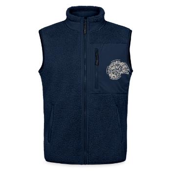 Ammonitenspirale Linienkunst - Unisex Sherpaweste von Stanley/Stella - Navy - Vorne - AI Model Female 172 light (172cm) & AI Model Male 178 light (178cm)