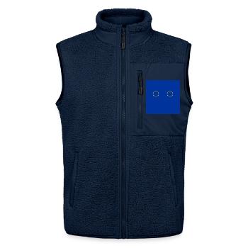 EU Maske. Europasterne. Europafahne. - Unisex Sherpaweste von Stanley/Stella - Navy - Vorne - AI Model Female 172 light (172cm) & AI Model Male 178 light (178cm)
