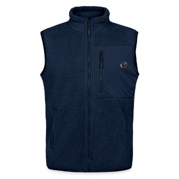 Business Elegance – Elegantes Gold-Emblem - Unisex Sherpaweste von Stanley/Stella - Navy - Vorne - AI Model Female 172 light (172cm) & AI Model Male 178 light (178cm)