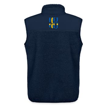 SWEDEN HEJ HEJ SWEDISH - Unisex Sherpa Gilet by Stanley/Stella - navy - Back - AI Model Male 178 light (178cm)