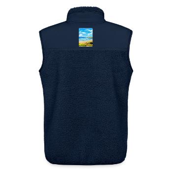 Constantine Bay Cornwall England Vereinigtes Königreich Reiseposter - Unisex Sherpaweste von Stanley/Stella - Navy - Hinten - AI Model Male 178 light (178cm)