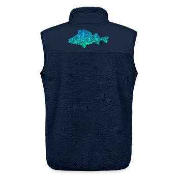 Barsch Angeln Fisch farbig Barschangeln Angler - Unisex Sherpaweste von Stanley/Stella - Navy - Hinten - AI Model Male 178 light (178cm)