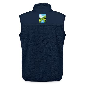 Spreewald Deutschland Vintage Reiseplakat Souvenir - Unisex Sherpaweste von Stanley/Stella - Navy - Hinten - AI Model Male 178 light (178cm)