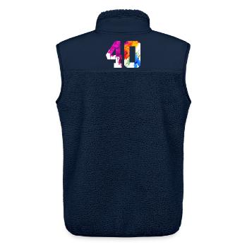 NUMBER 40 YEARS OLD 40TH BIRTHDAY - Unisex Sherpa Gilet by Stanley/Stella - navy - Back - AI Model Male 178 light (178cm)
