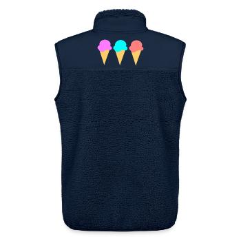 Eis Eiscreme Erdbeere Erdbeereis Sommer Festival - Unisex Sherpaweste von Stanley/Stella - Navy - Hinten - AI Model Male 178 light (178cm)