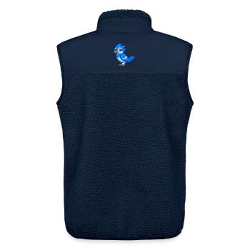 Blue Jay Niedliche Maskottchen Zeichentrickfigur Kawaii - Unisex Sherpaweste von Stanley/Stella - Navy - Hinten - AI Model Male 178 light (178cm)