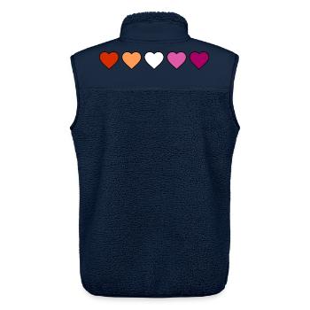 Lesbisch Lesbe Lesben Herzen - Unisex Sherpaweste von Stanley/Stella - Navy - Hinten - AI Model Male 178 light (178cm)