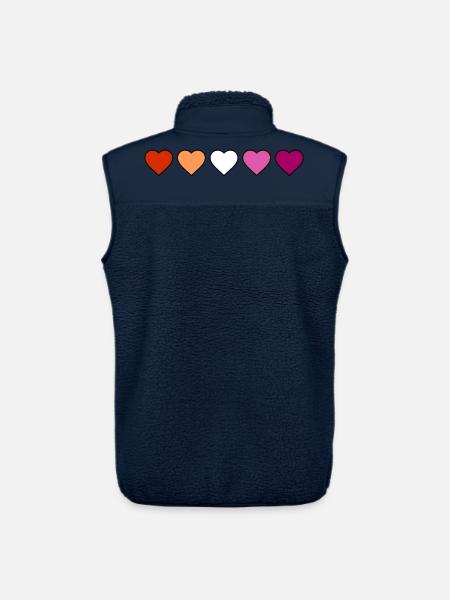 Lesbian Lesbian Lesbian Hearts - Unisex Sherpa Gilet by Stanley/Stella - navy