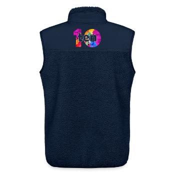 ZEHN 10 JAHRE JUNGE 10. GEBURTSTAG - Unisex Sherpaweste von Stanley/Stella - Navy - Hinten - AI Model Male 178 light (178cm)