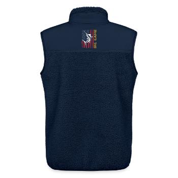 Springender Marlin mit US Flagge Hochseefischen - Unisex Sherpaweste von Stanley/Stella - Navy - Hinten - AI Model Male 178 light (178cm)