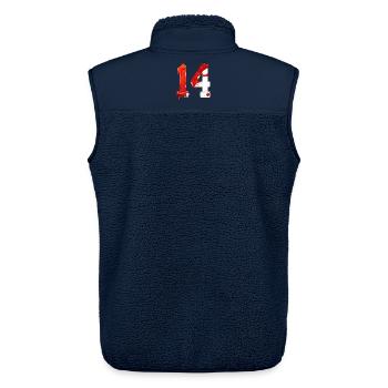 NO. 14 NUMBER 14 RED WHITE 14TH BIRTHDAY - Unisex Sherpa Gilet by Stanley/Stella - navy - Back - AI Model Male 178 light (178cm)
