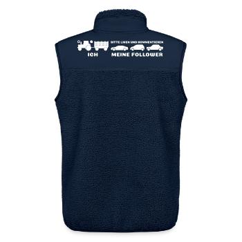 Ich meine Follower - Liken und kommentieren - Unisex Sherpaweste von Stanley/Stella - Navy - Hinten - AI Model Male 178 light (178cm)