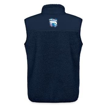 Wels Waller fischen Wels auf Farbklecksen - Unisex Sherpaweste von Stanley/Stella - Navy - Hinten - AI Model Male 178 light (178cm)