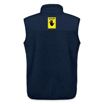 Stop Sign Logo - Unisex Sherpa Gilet by Stanley/Stella - navy - Back - AI Model Male 178 light (178cm)