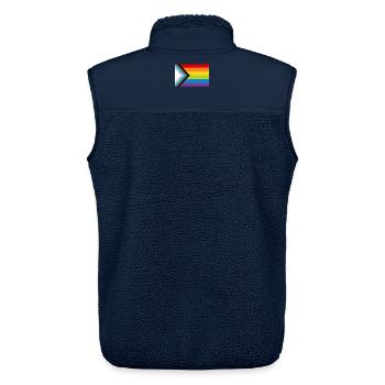 LGBT Pride Flag / Neue Regenbogen Progress Flagge - Unisex Sherpaweste von Stanley/Stella - Navy - Hinten - AI Model Male 178 light (178cm)