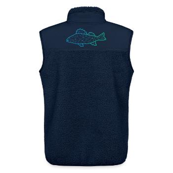 Barsch Angeln Polygon Fisch Fischer Angler - Unisex Sherpaweste von Stanley/Stella - Navy - Hinten - AI Model Male 178 light (178cm)