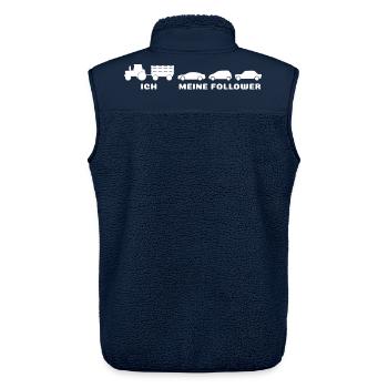 Ich meine Follower - Landwirt Bauer Traktor Autos - Unisex Sherpaweste von Stanley/Stella - Navy - Hinten - AI Model Male 178 light (178cm)