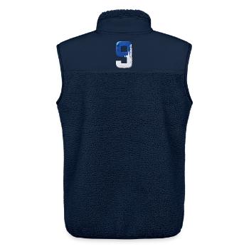 NO. 9 NUMBER 9 BLUE WHITE 9TH BIRTHDAY - Unisex Sherpa Gilet by Stanley/Stella - navy - Back - AI Model Male 178 light (178cm)