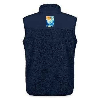 Bodo Norvège Affiche de voyage vintage WPA Art Souvenir - Veste sans manches sherpa unisexe Stanley/Stella - marine - Dos - AI Model Male 178 light (178cm)