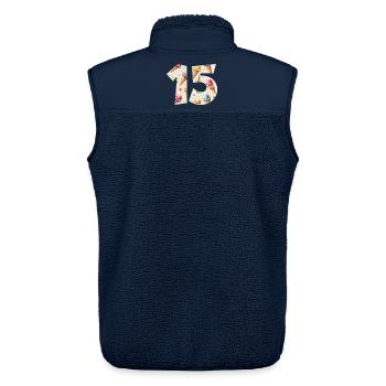 EISCREME NUMMER 15 JAHRE EIS 15. GEBURTSTAG - Unisex Sherpaweste von Stanley/Stella - Navy - Hinten - AI Model Male 178 light (178cm)