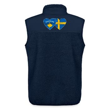 Kosovo Sweden Flag used - Unisex Sherpa Gilet by Stanley/Stella - navy - Back - AI Model Male 178 light (178cm)