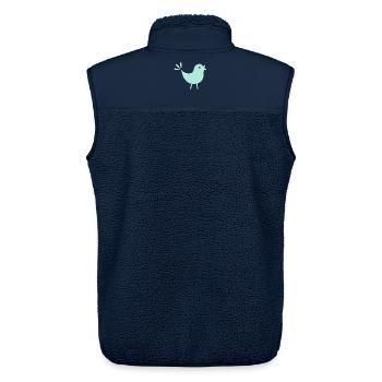 Kleiner Vogel mint türkis - Unisex Sherpaweste von Stanley/Stella - Navy - Hinten - AI Model Male 178 light (178cm)