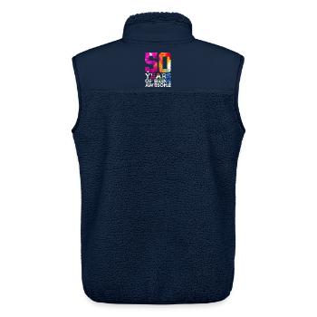 50 YEARS OF BEING AWESOME 50TH BIRTHDAY - Unisex Sherpa Gilet by Stanley/Stella - navy - Back - AI Model Male 178 light (178cm)