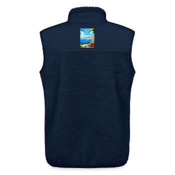 Kroatien Vintage Reiseplakat Souvenir Souvenir - Unisex Sherpaweste von Stanley/Stella - Navy - Hinten - AI Model Male 178 light (178cm)