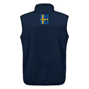 SWEDISH HEJ HEJ SWEDEN - Unisex Sherpa Gilet by Stanley/Stella - navy - Back - AI Model Male 178 light (178cm)