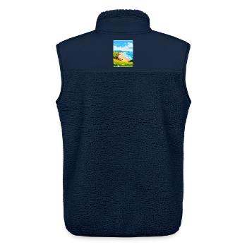 St Brelades Bay Jersey Reiseposter Souvenir WPA - Unisex Sherpaweste von Stanley/Stella - Navy - Hinten - AI Model Male 178 light (178cm)