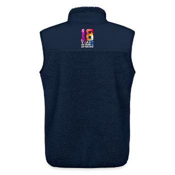 18 YEARS OF BEING AWESOME 18. GEBURTSTAG - Unisex Sherpaweste von Stanley/Stella - Navy - Hinten - AI Model Male 178 light (178cm)