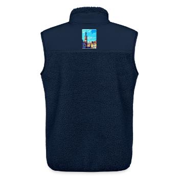 Wroclaw Poland Vintage Travel Poster Souvenir WPA - Unisex Sherpa Gilet by Stanley/Stella - navy - Back - AI Model Male 178 light (178cm)