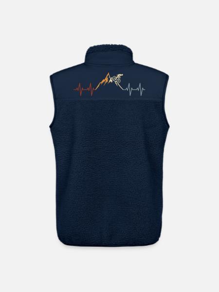 Fahrrad Radsport Herzschlag Berg Vintage Wandern - Unisex Sherpaweste von Stanley/Stella - Navy